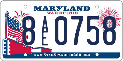 MD license plate 8AE0758