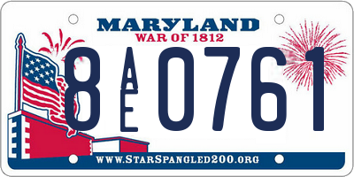 MD license plate 8AE0761