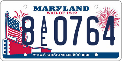 MD license plate 8AE0764