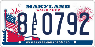 MD license plate 8AE0792