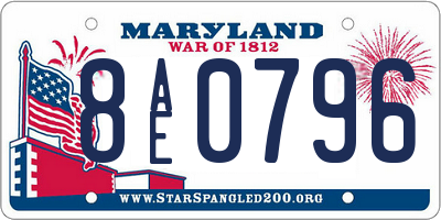 MD license plate 8AE0796