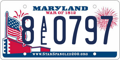 MD license plate 8AE0797