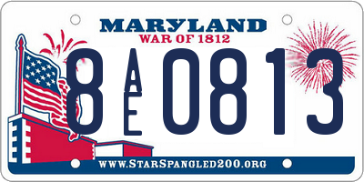 MD license plate 8AE0813