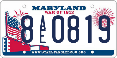 MD license plate 8AE0819