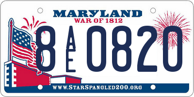 MD license plate 8AE0820