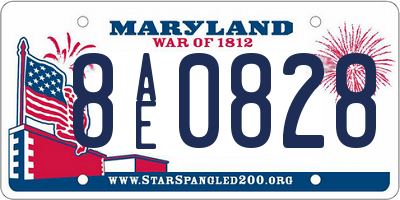 MD license plate 8AE0828