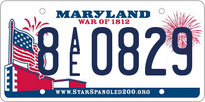 MD license plate 8AE0829