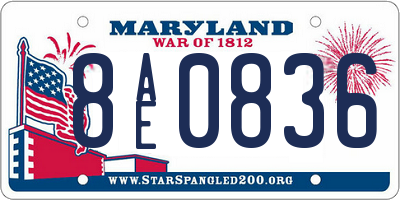 MD license plate 8AE0836
