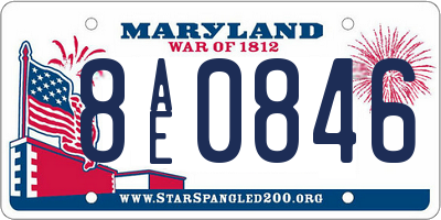 MD license plate 8AE0846