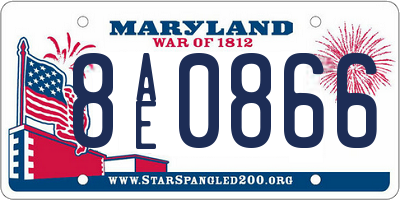 MD license plate 8AE0866
