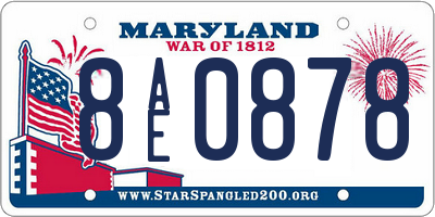 MD license plate 8AE0878