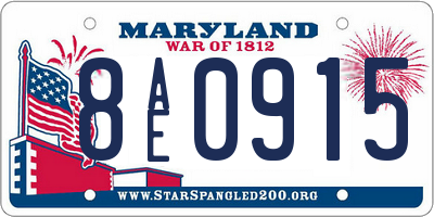 MD license plate 8AE0915