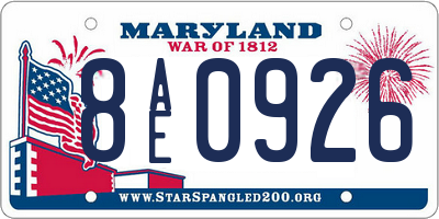 MD license plate 8AE0926