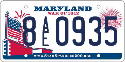MD license plate 8AE0935