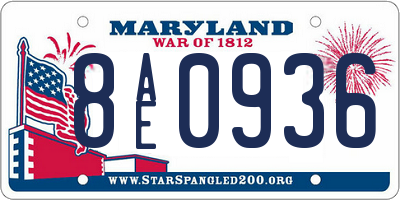 MD license plate 8AE0936