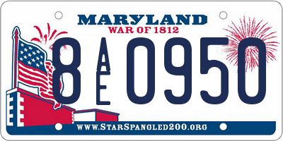 MD license plate 8AE0950
