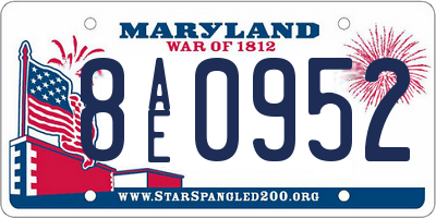MD license plate 8AE0952