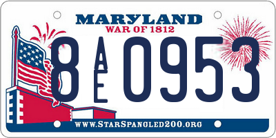 MD license plate 8AE0953
