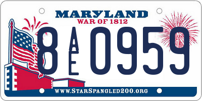 MD license plate 8AE0959