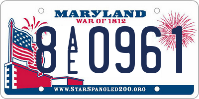 MD license plate 8AE0961