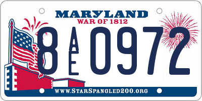 MD license plate 8AE0972