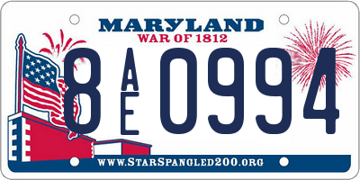 MD license plate 8AE0994