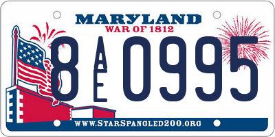 MD license plate 8AE0995
