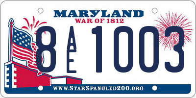 MD license plate 8AE1003