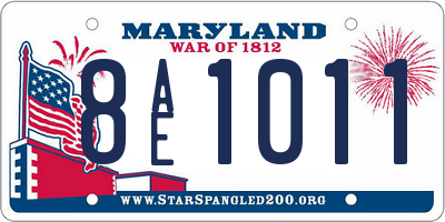 MD license plate 8AE1011
