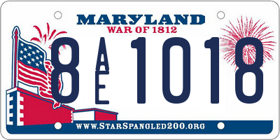 MD license plate 8AE1018