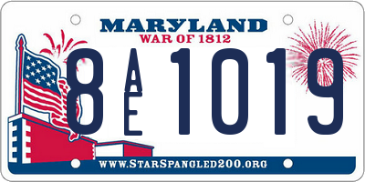 MD license plate 8AE1019