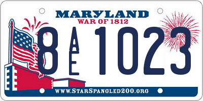 MD license plate 8AE1023