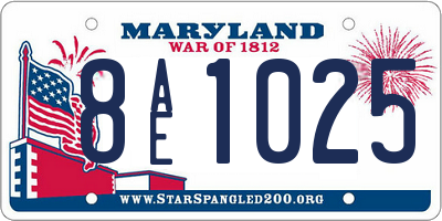 MD license plate 8AE1025