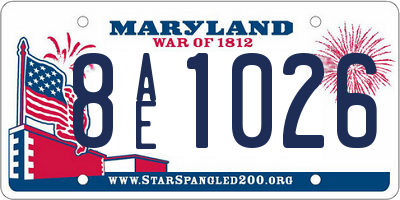 MD license plate 8AE1026