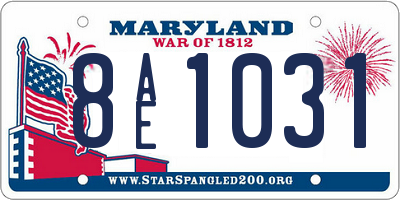 MD license plate 8AE1031
