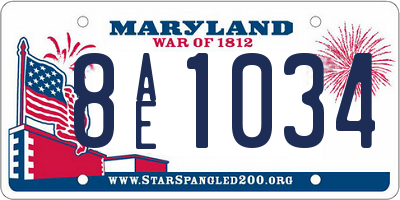 MD license plate 8AE1034