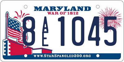 MD license plate 8AE1045