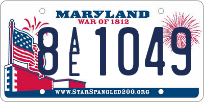 MD license plate 8AE1049