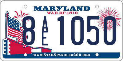 MD license plate 8AE1050