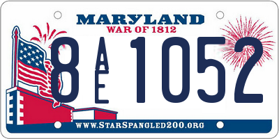 MD license plate 8AE1052