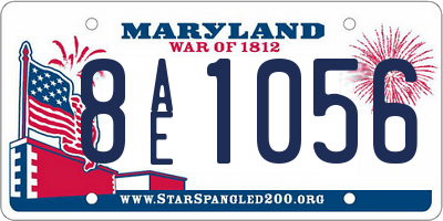 MD license plate 8AE1056