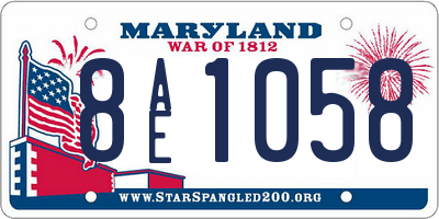 MD license plate 8AE1058