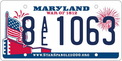 MD license plate 8AE1063
