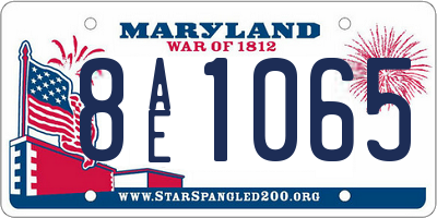 MD license plate 8AE1065