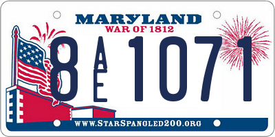 MD license plate 8AE1071