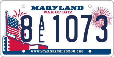 MD license plate 8AE1073