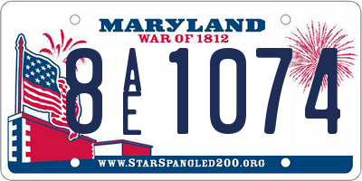 MD license plate 8AE1074