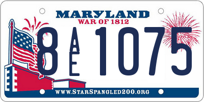 MD license plate 8AE1075