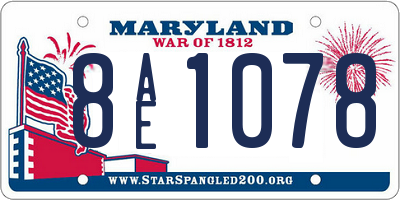 MD license plate 8AE1078