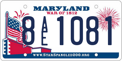 MD license plate 8AE1081